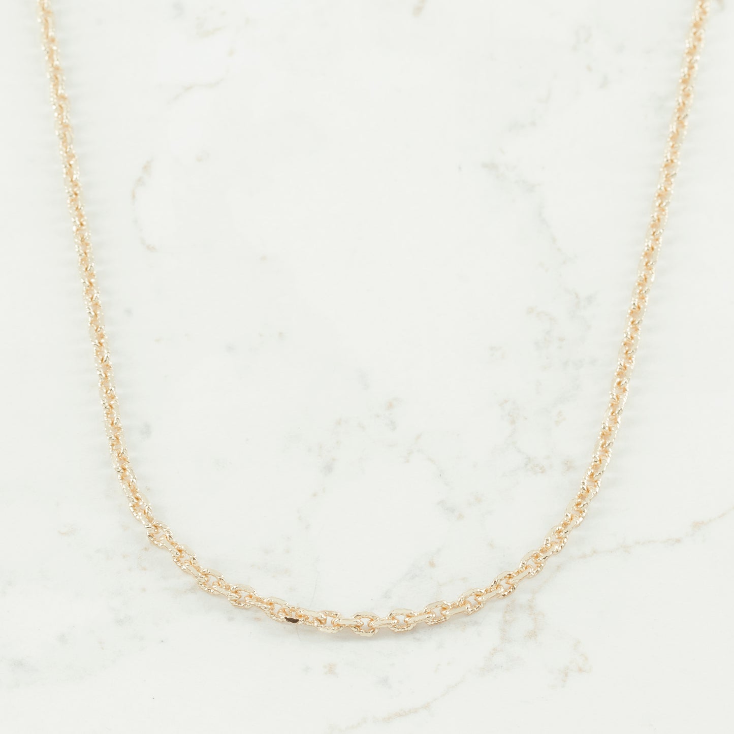 Cadena Aros Tallada 3MM - 60CM | Baño de Oro 18K
