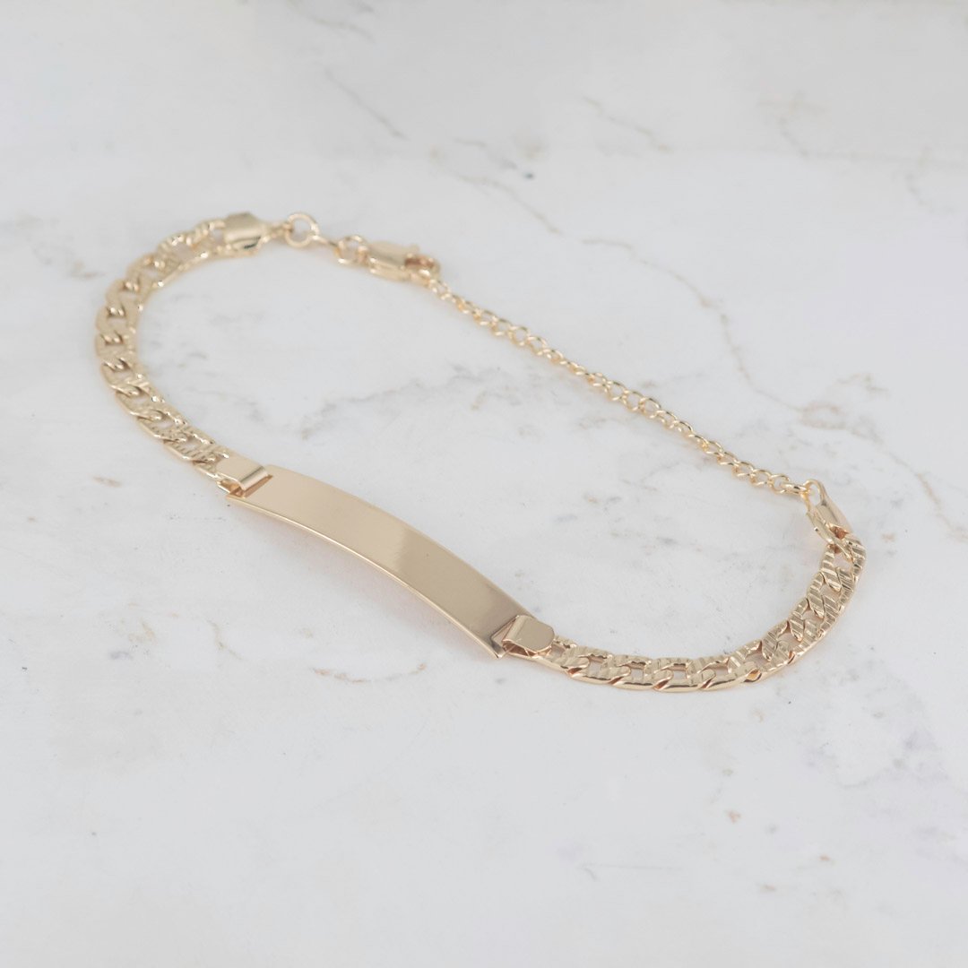 PULSERA PLACA CUBANA DIAMANTADA 5MM